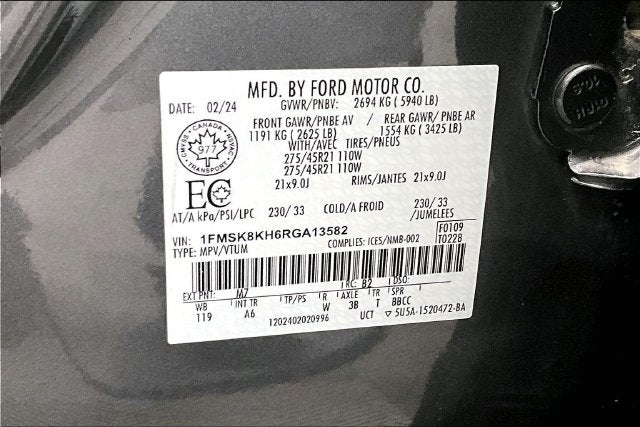2024 Ford Explorer ST-Line 4x4-Pano Roof-Adaptive Cruise-Htd Seats