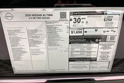 2026 Nissan Altima 2.5 SR - Premium Package