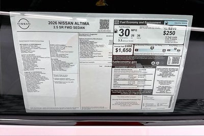 2026 Nissan Altima 2.5 SR - Midnight Edition