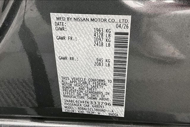 2026 Nissan Altima 2.5 SR - Midnight Edition