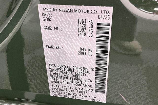 2026 Nissan Altima 2.5 SR