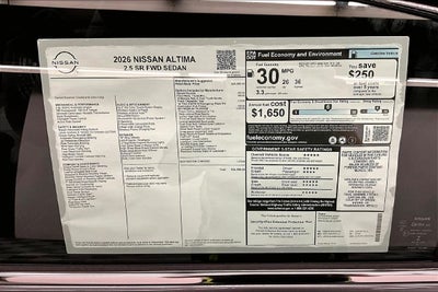 2026 Nissan Altima 2.5 SR - Premium Package