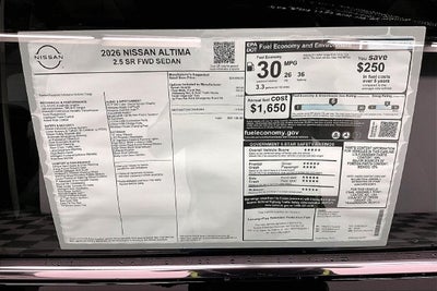 2026 Nissan Altima 2.5 SR