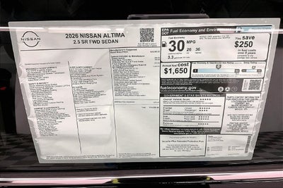 2026 Nissan Altima 2.5 SR - Premium Package