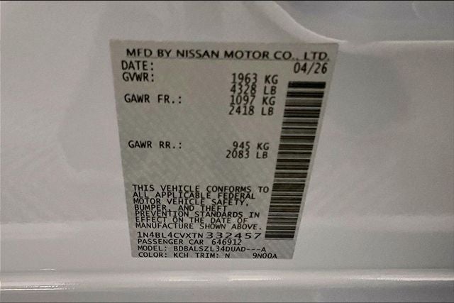 2026 Nissan Altima 2.5 SR - Midnight Edition