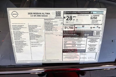 2026 Nissan Altima 2.5 SR AWD - Midnight Edition