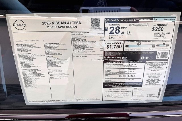 2026 Nissan Altima 2.5 SR AWD - Midnight Edition