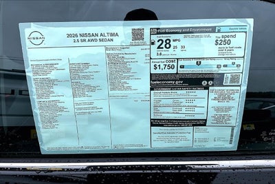 2026 Nissan Altima 2.5 SR AWD - Premium Package