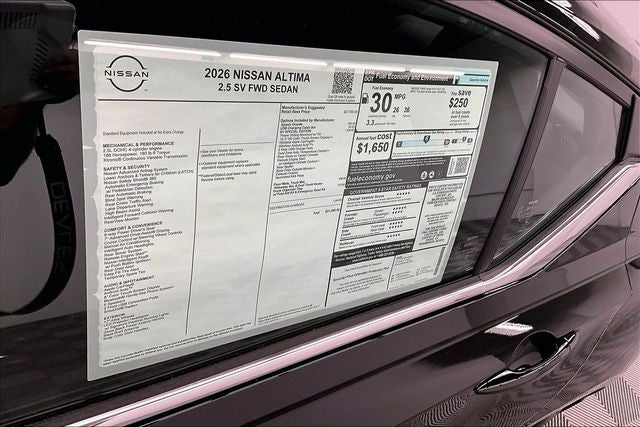 2026 Nissan Altima 2.5 SV - Special Edition Package