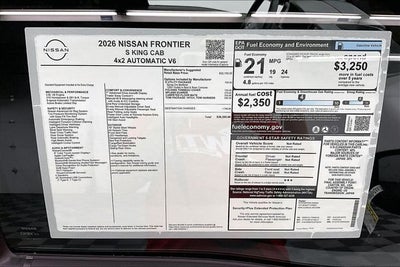 2026 Nissan Frontier S - Utility and Tow Packages