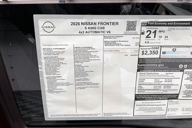2026 Nissan Frontier S - Tow Package