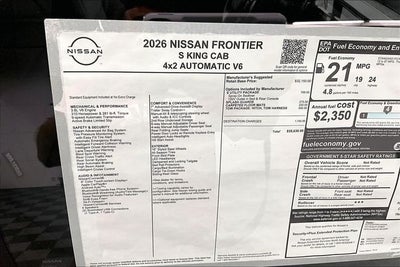 2026 Nissan Frontier S - Utility and Tow Packages