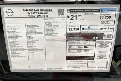 2026 Nissan Frontier SV - Convenience and Tow Packages