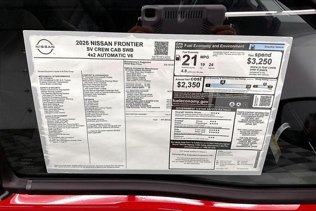 2026 Nissan Frontier SV - Dark Armor, All Weather, Tow Pkgs