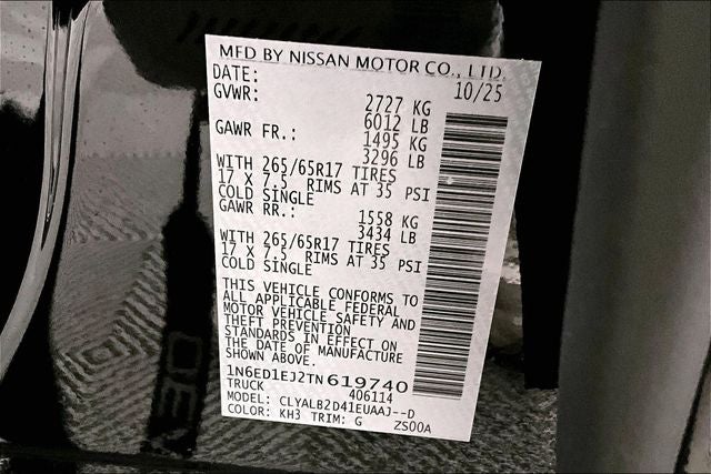 2026 Nissan Frontier SV - Dark Armor, All Weather, Tow Pkgs