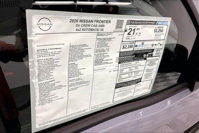 2026 Nissan Frontier SV - Dark Armor, All Weather, Tow Pkgs