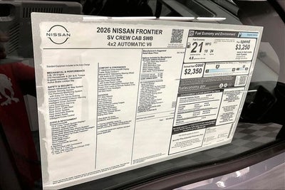 2026 Nissan Frontier SV - Dark Armor, Convenience, Tow Pkgs
