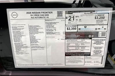 2026 Nissan Frontier SV - Dark Armor and Tow Packages
