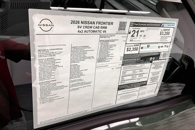 2026 Nissan Frontier SV - Convenience and Tow Packages