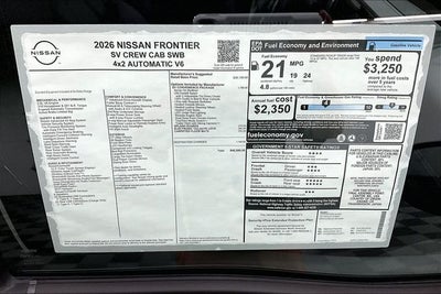 2026 Nissan Frontier SV - Convenience and Tow Packages