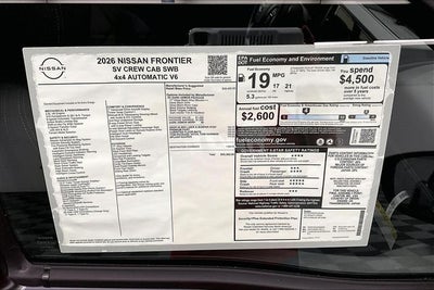 2026 Nissan Frontier SV 4WD - Dark Armor and Tow Packages