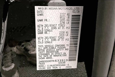 2026 Nissan Frontier SV 4WD - All Weather and Tow Packages