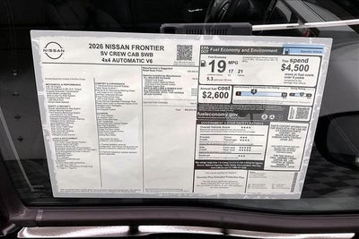 2026 Nissan Frontier SV 4WD - All Weather and Tow Packages
