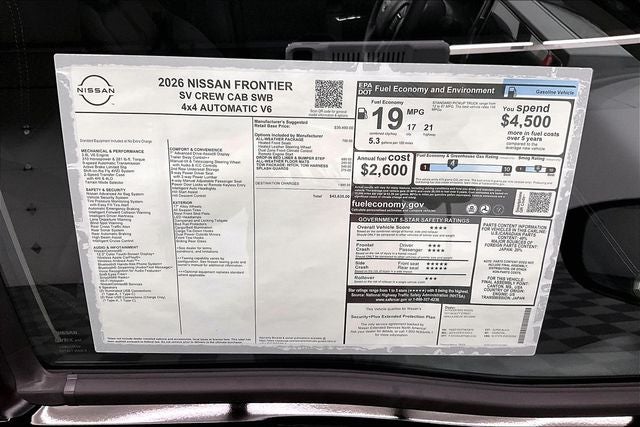 2026 Nissan Frontier SV 4WD - All Weather and Tow Packages
