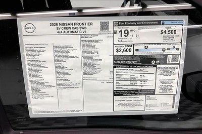 2026 Nissan Frontier SV 4WD - Dark Armor and Convenience Packages
