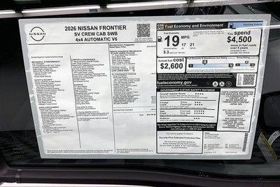 2026 Nissan Frontier SV 4WD - Dark Armor and Convenience Packages