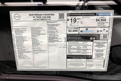 2026 Nissan Frontier SV 4WD - Dark Armor, All Weather and Tow Pkgs