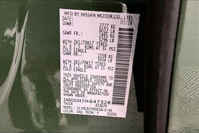 2026 Nissan Frontier PRO-4X 4WD - Premium, Tow and Convenience Packages