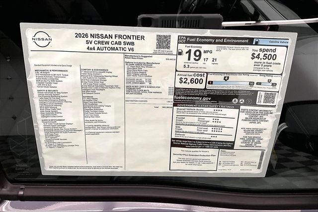 2026 Nissan Frontier SV 4WD - Dark Armor and Tow Package