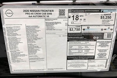2026 Nissan Frontier PRO-4X 4WD - Tow Package