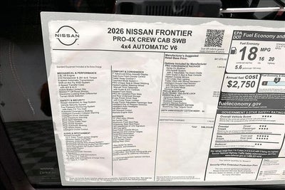 2026 Nissan Frontier PRO-4X 4WD - Convenience and Tow Packages