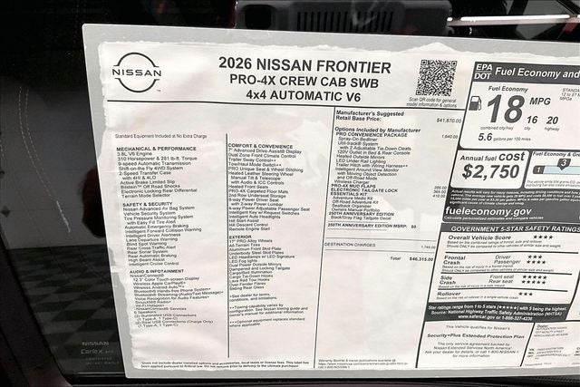 2026 Nissan Frontier PRO-4X 4WD - Convenience and Tow Packages