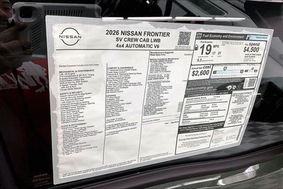 2026 Nissan Frontier SV 4WD LWB - Dark Armor, Convenience, Tow Pkgs