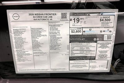 2026 Nissan Frontier SV 4WD - Dark Armor, Convenience, Tow Pkgs