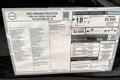 2027 Nissan Frontier PRO-4X 4WD - Tow Package