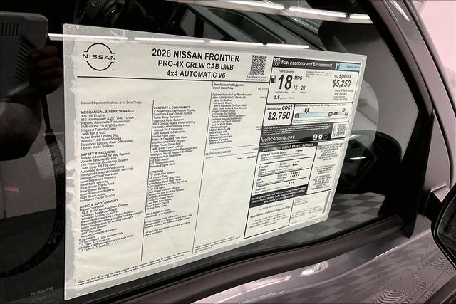 2026 Nissan Frontier PRO-4X 4WD - Convenience Package