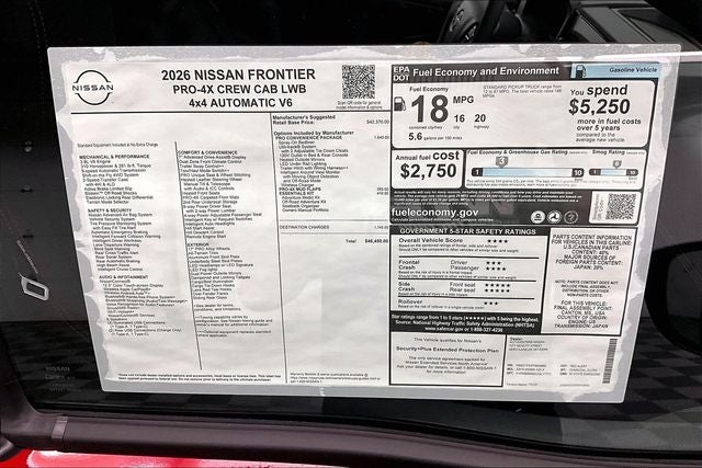 2026 Nissan Frontier PRO-4X 4WD - Convenience and Tow Packages