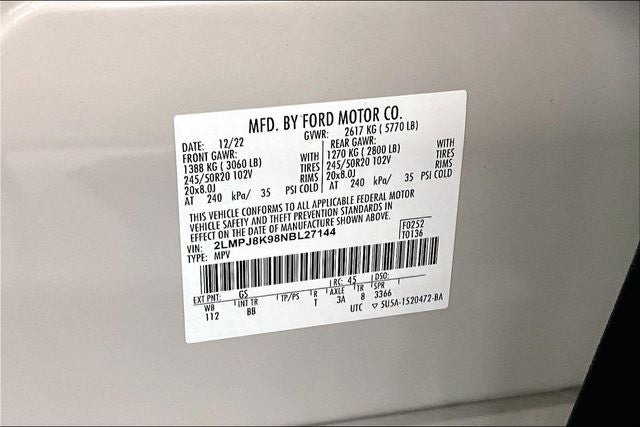 2022 Lincoln Nautilus Reserve AWD - Pano Roof - Htd/Cooled Leather - 20'' Wheels