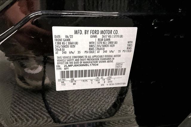 2022 Lincoln Nautilus Reserve AWD - Pano Roof - Htd/Cooled Leather