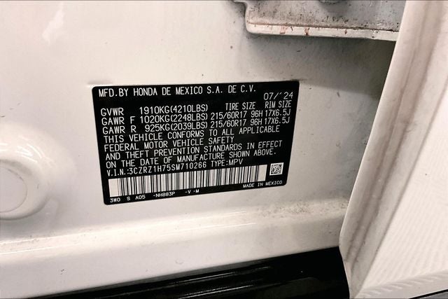 2025 Honda HR-V EX-L Sunroof-Adaptive Cruise-Htd Leather