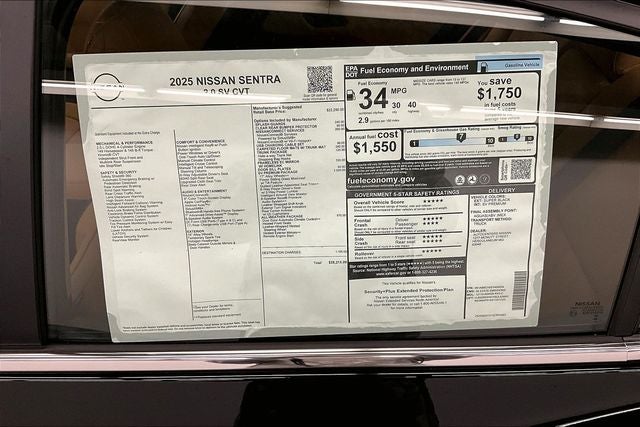 2025 Nissan Sentra SV - Premium, All Weather, Lighting, Trunk Pkgs