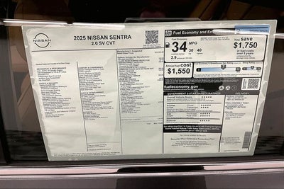 2025 Nissan Sentra SV - Premium, All Weather, Trunk Pkgs