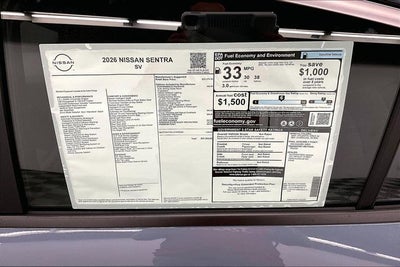 2026 Nissan Sentra SV - Convenience Package