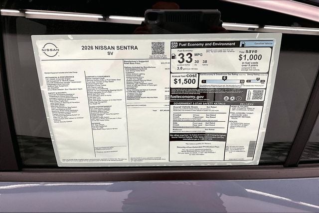 2026 Nissan Sentra SV - Convenience Package