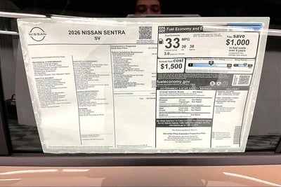 2026 Nissan Sentra SV - Convenience and Moonroof Packages