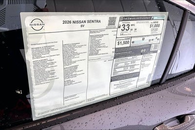 2026 Nissan Sentra SV - Convenience Package